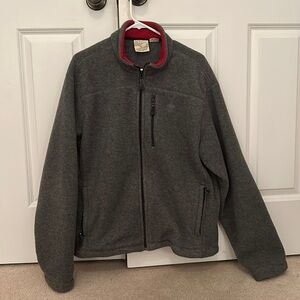 Timberland fleece gray jacket size large zip up